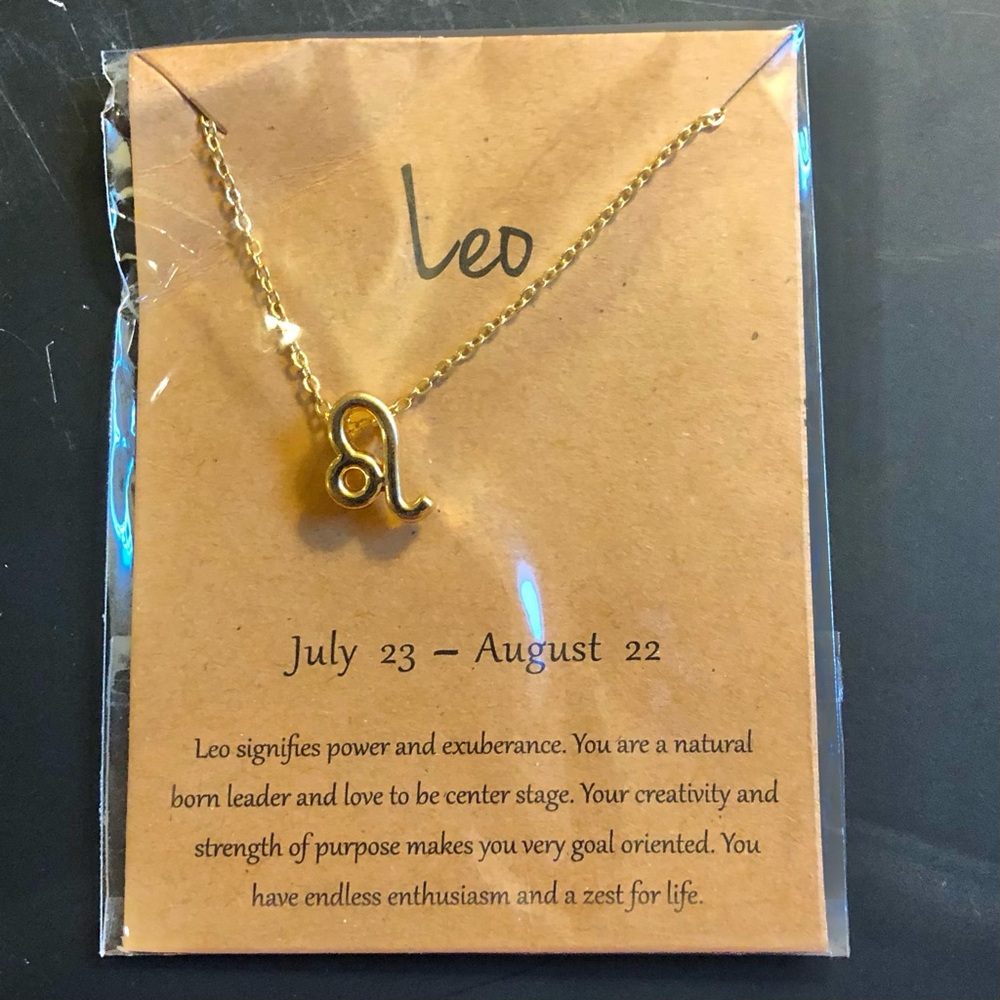 Zodiac Necklace LEO choose gold or silver tone